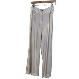 Alp N Rock Reese Wide Leg Pants Khaki Beige Linen Blend size Small High Rise